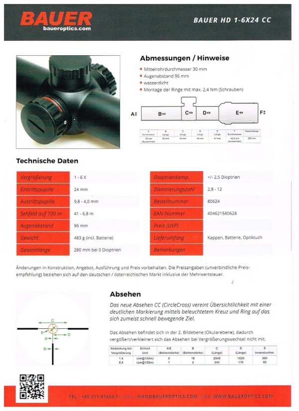 Bauer 1-6x24 CC-HD – Bild 2